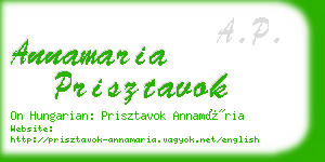 annamaria prisztavok business card